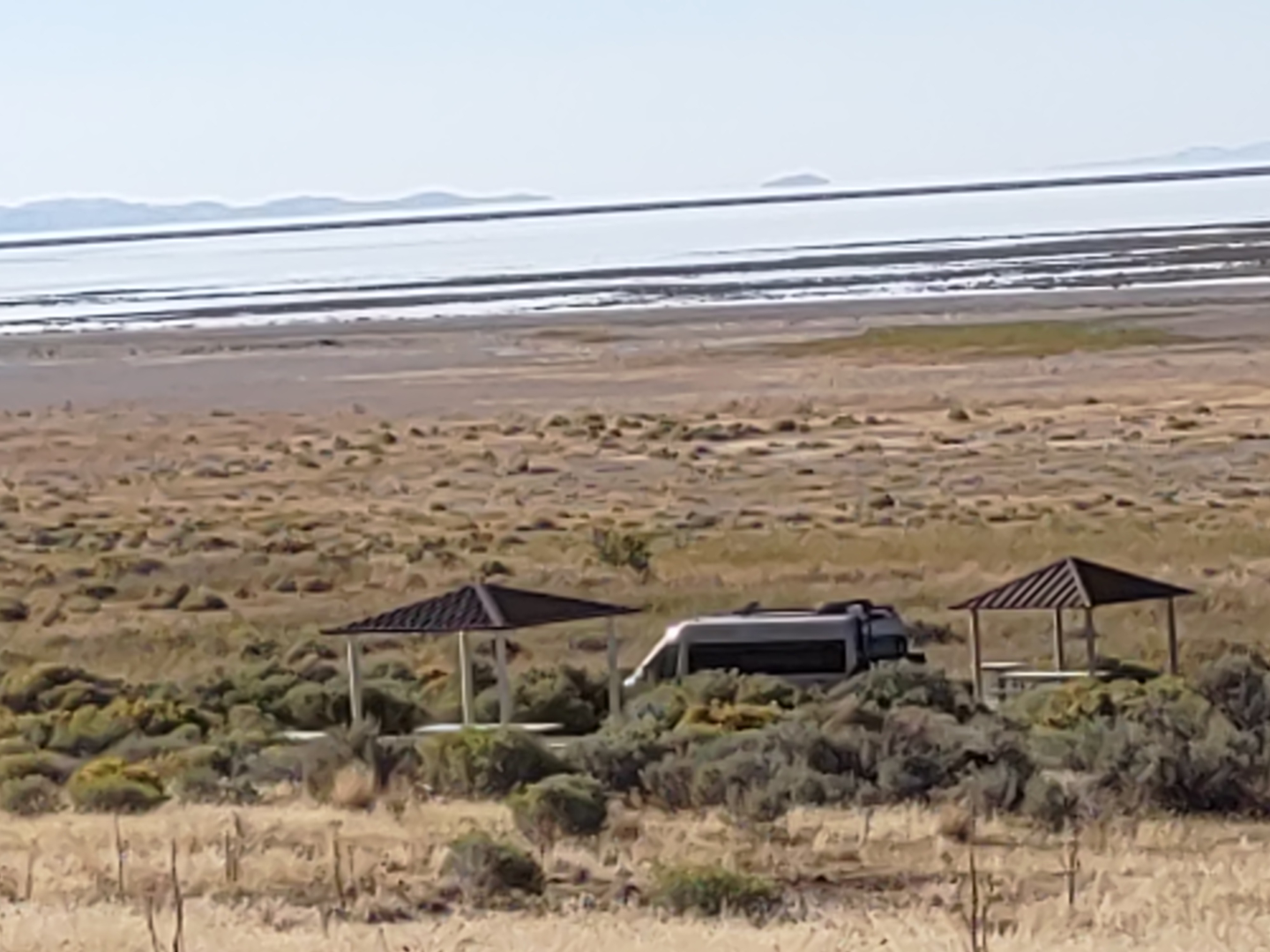 Our Campsite with a view of the lake beyond.