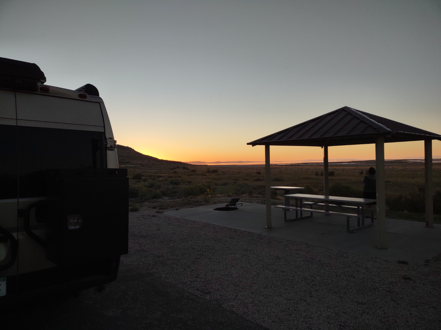 Sunset as seen from our campsite.
