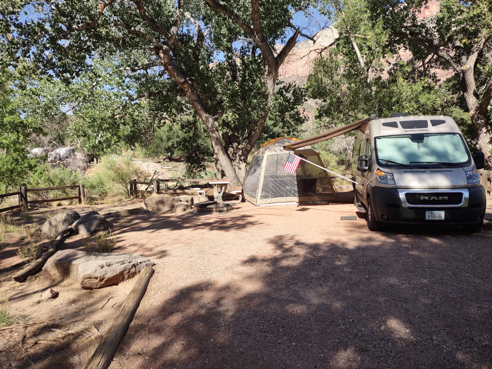 Our second campsite. We had a private entrance to the river – see the break in the fence.